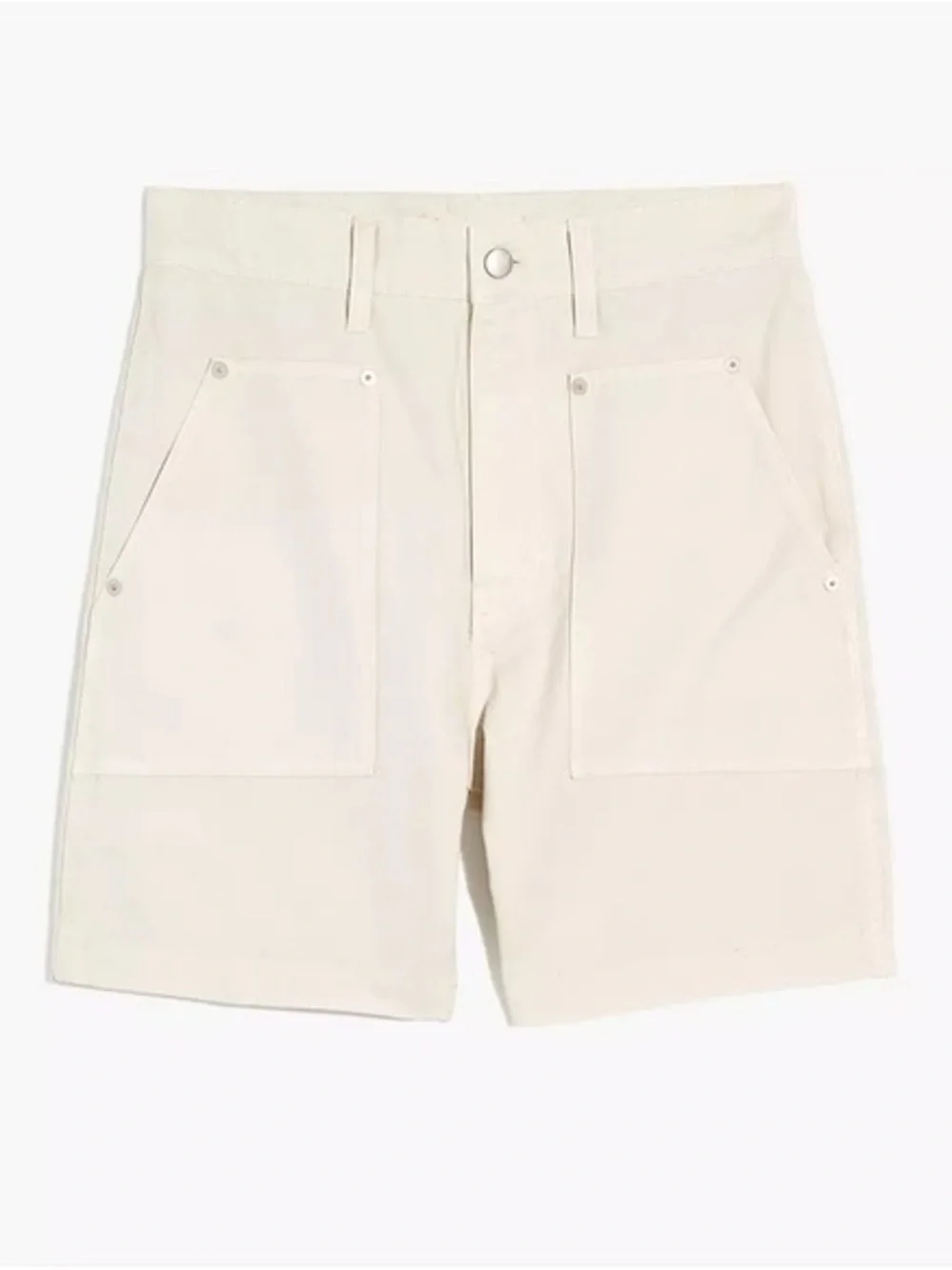Madewell Carpenter Style Utility High Rise Shorts, Off White size 25